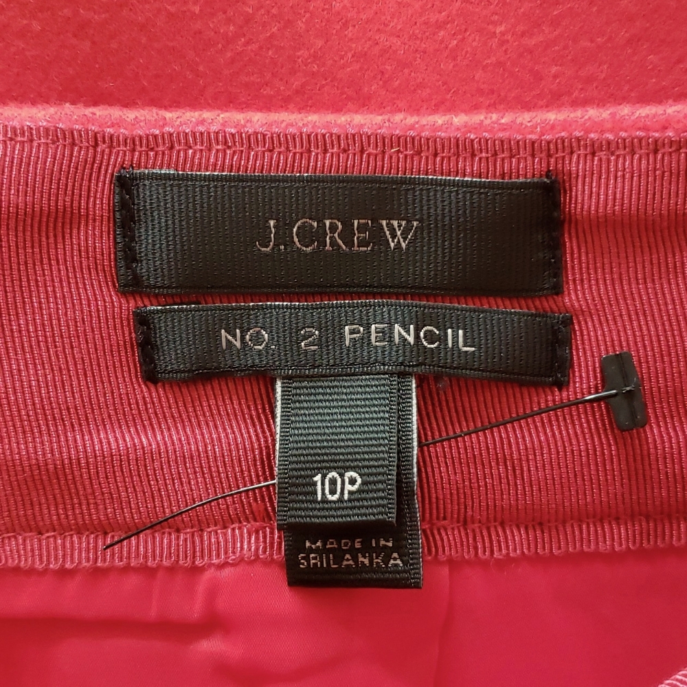 Vintage J.Crew No. 2 Wool Pencil Skirt in Tomato Red - Picture 12 of 14